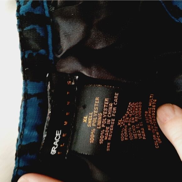 Grace Elements sz XL blue button front Semi sheer blouse - Picture 7 of 9